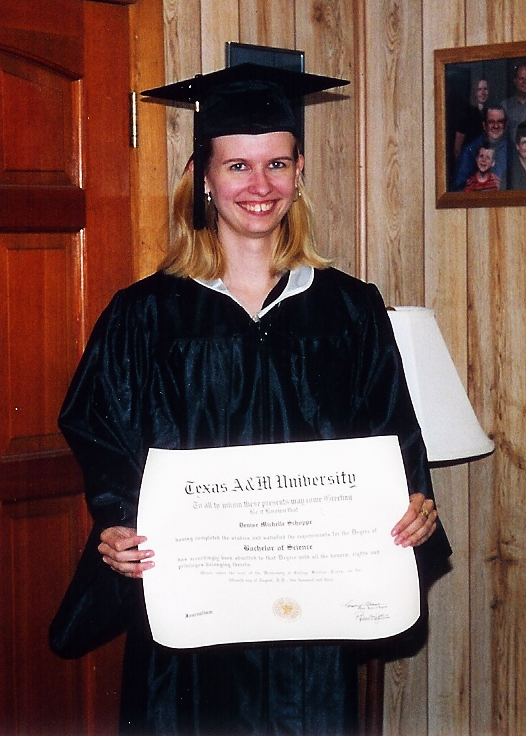 showing off the diploma